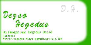 dezso hegedus business card
