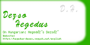 dezso hegedus business card